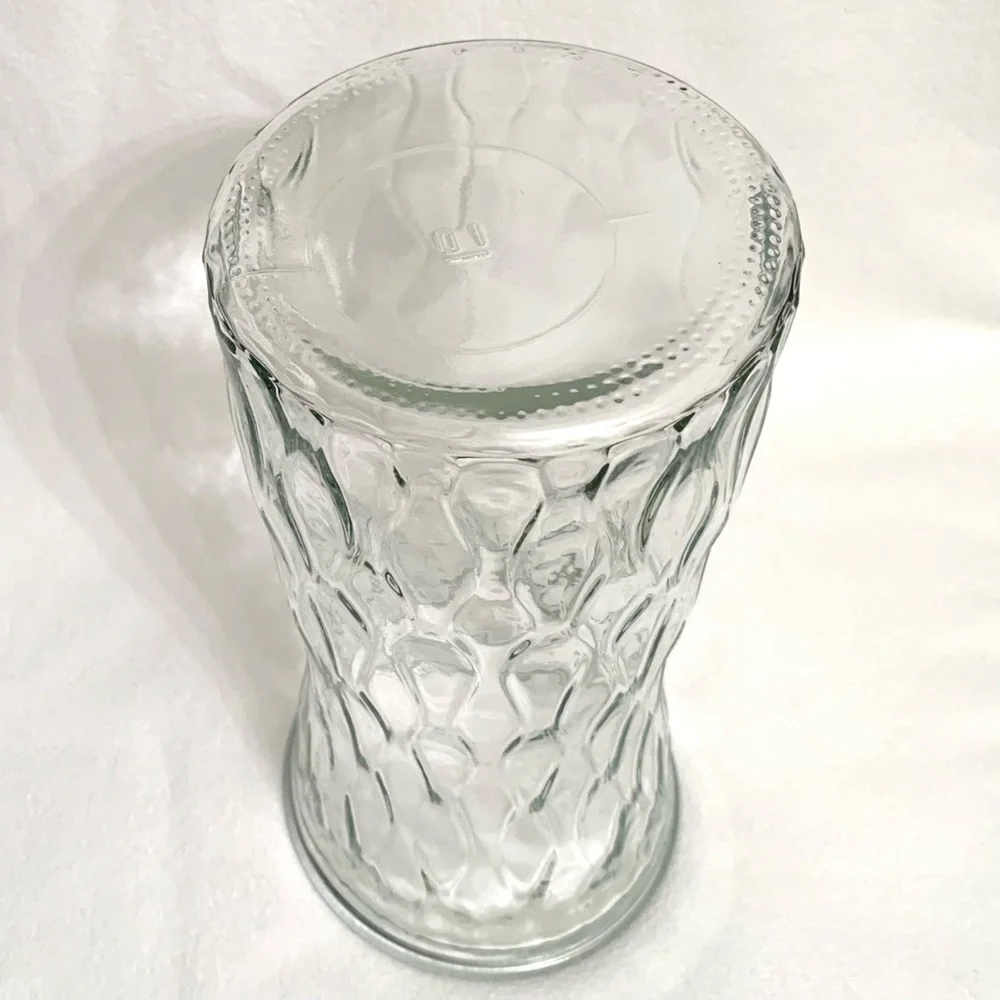 Wavy Textured Glass Floral Vase, 9”